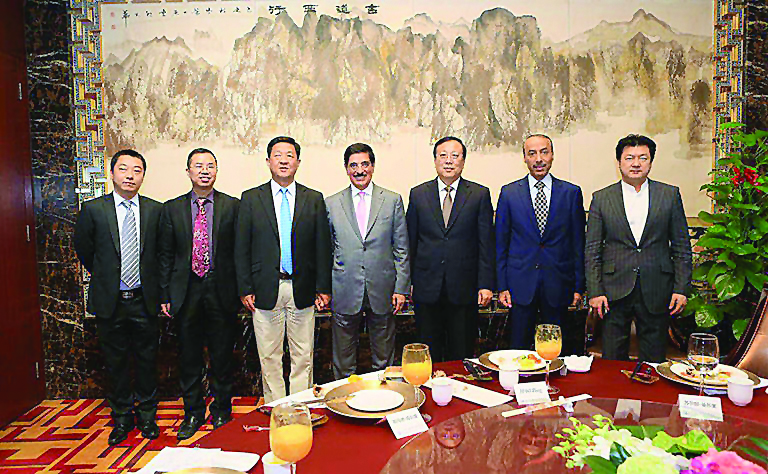 H E Dr Hamad bin Abdulaziz Al Kawari, Cultural Adviser at the Emiri Diwan and Qatar’s candidate to the post of Director General of the United Nations Educational, Scientific and Cultural Organization (Unesco) with Chinese officials in Beijing.