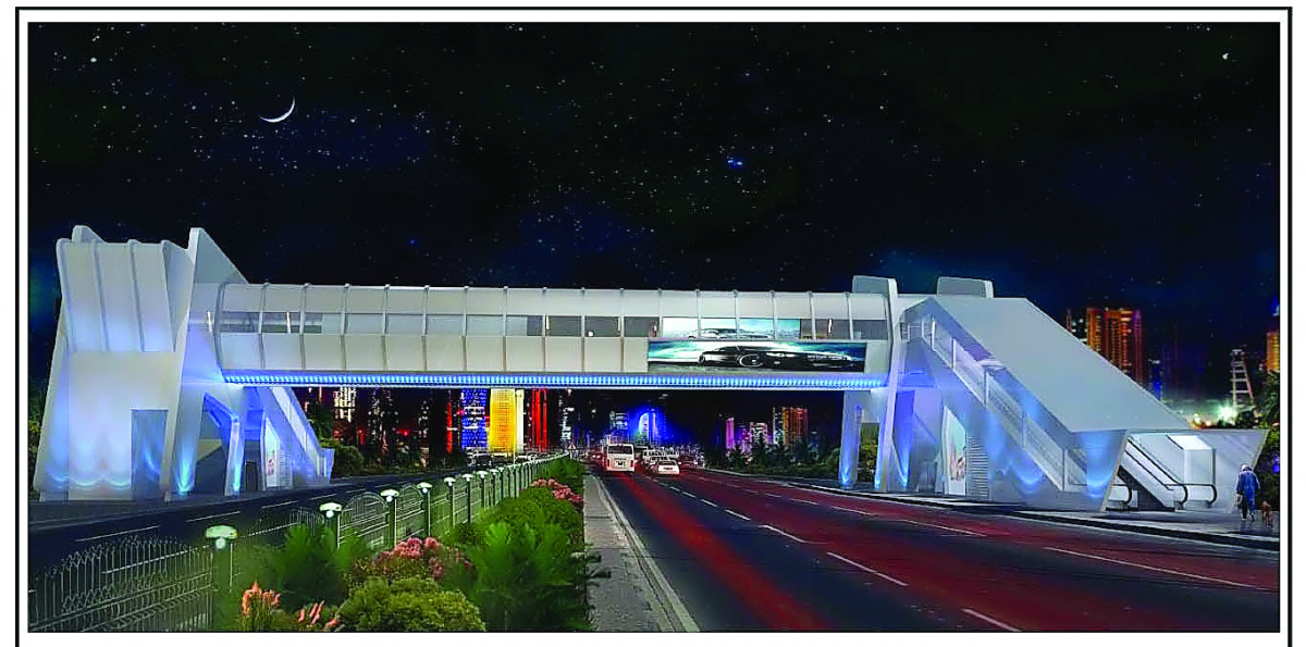A computer-generated image of the new pedestrian bridge.