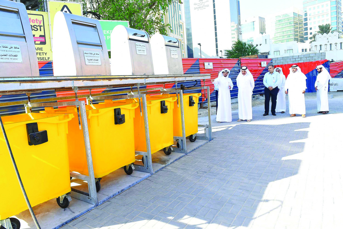 Underground trash bins at Doha Corniche The Peninsula Qatar