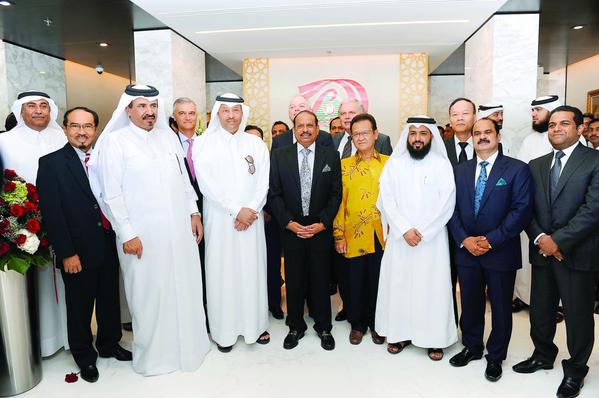 H E Sheikh Hassan bin Khaled Al Thani, Lulu Group International Managing Director Yusuffali MA, Lulu International Director Mohamed Althaf, Qatar Chamber Vice-Chairman Muhammed bin Ahmed bin Towar Al Kuwari, Ambassadors and RAF Director General Dr Ayed Al