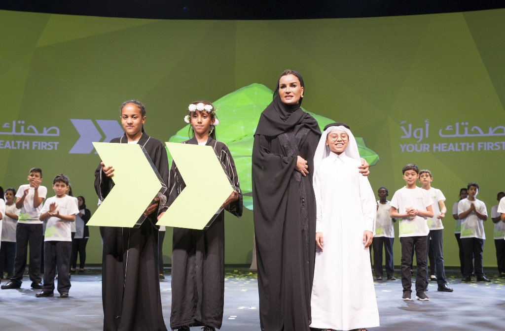  HH Sheikha Moza bint Nasser today witnessed the celebration of the 5th anniversary of the health campaign Sahtak Awalan: Your Health First.