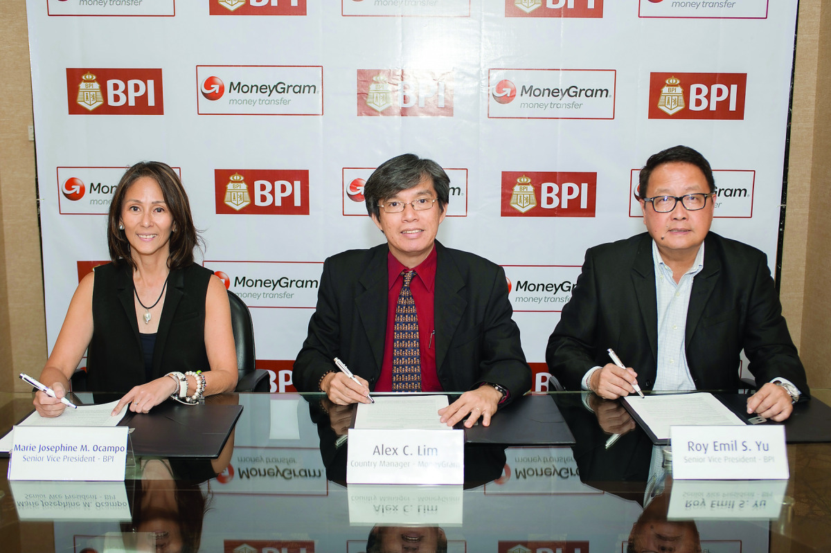 MoneyGram and Bank of the Philippine Islands (BPI) officials.