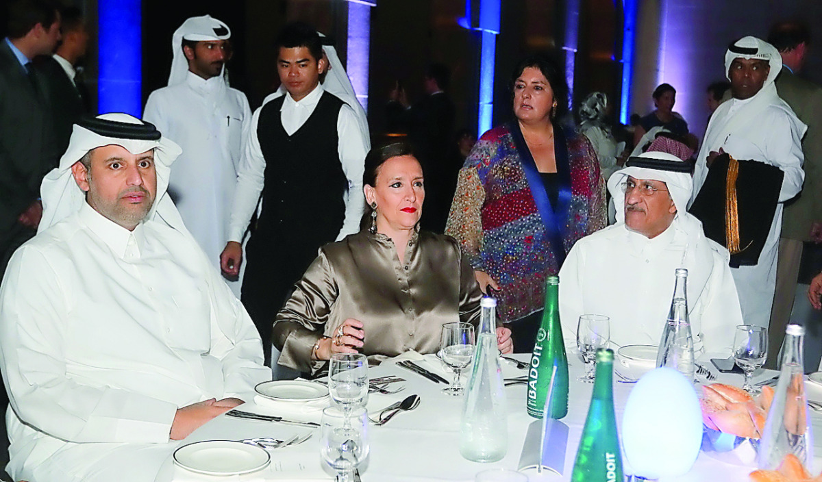 Marta Gabriela Michetti, Vice-President of Argentina, and Ooredoo Chairman Sheikh Abdulla bin Mohammed bin Saud Al Thani at the dinner.