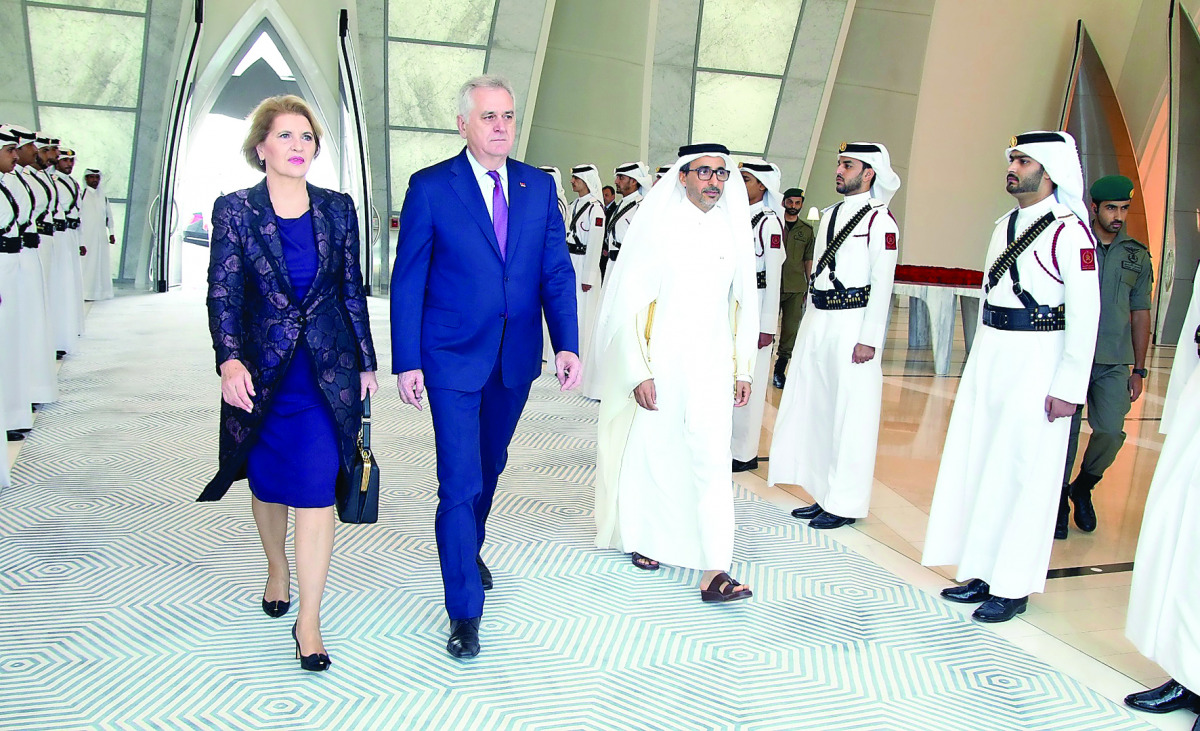 President of the Republic of Serbia, Tomislav Nikolic, left Doha yesterday after an official visit to the country. The Serbian President and his accompanying delegation were seen off by Minister of Youth and Sports H E Salah bin Ghanem Al Ali, Qatar's Amb