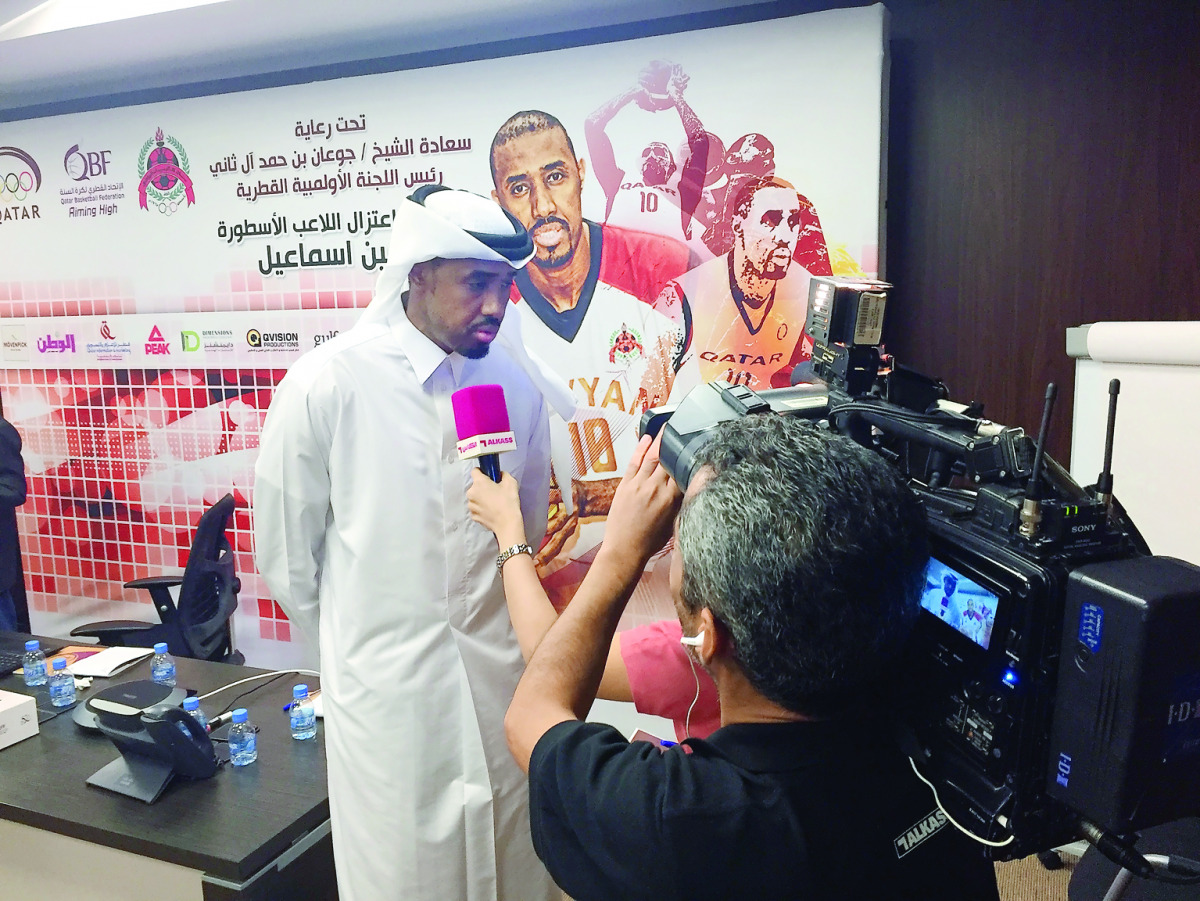 Qatari basketball player Yaseen Ismail speaks to media during a recently held press conference in this file photo. 