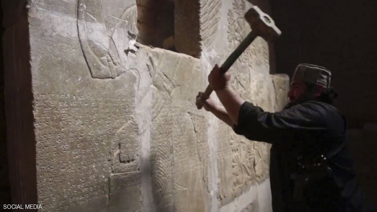 Site of an ancient Assyrian city that was blown up by the Islamic State