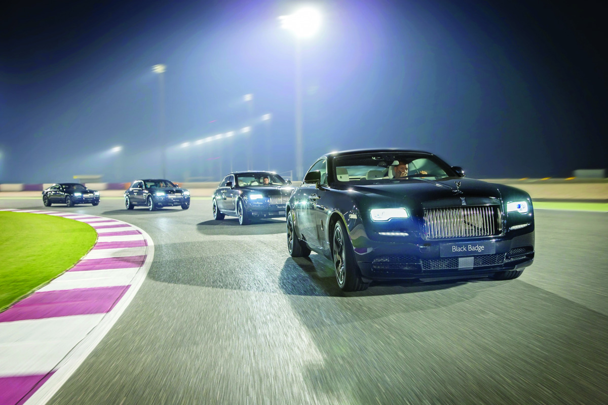 Rolls-Royce Black Badge cars at the Losail International Circuit.