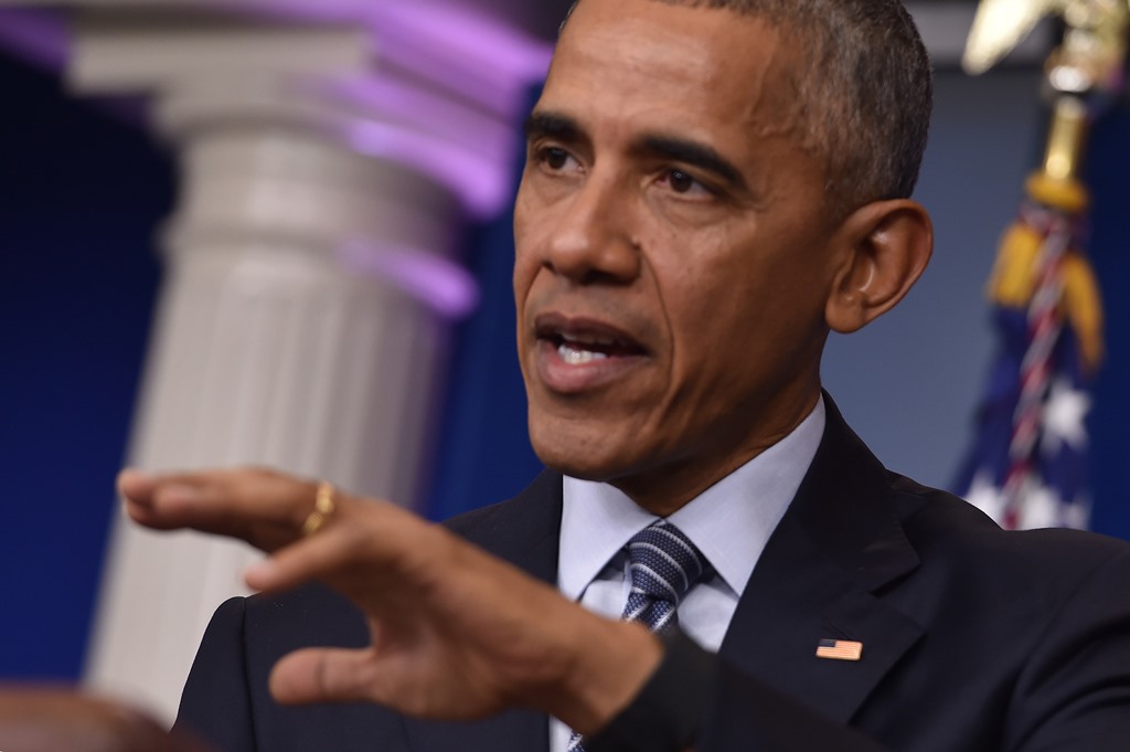 US President Barack Obama speaks during a press conference, on November 14, 2016 at the White House in Washington, DC. AFP / Nicholas Kamm
