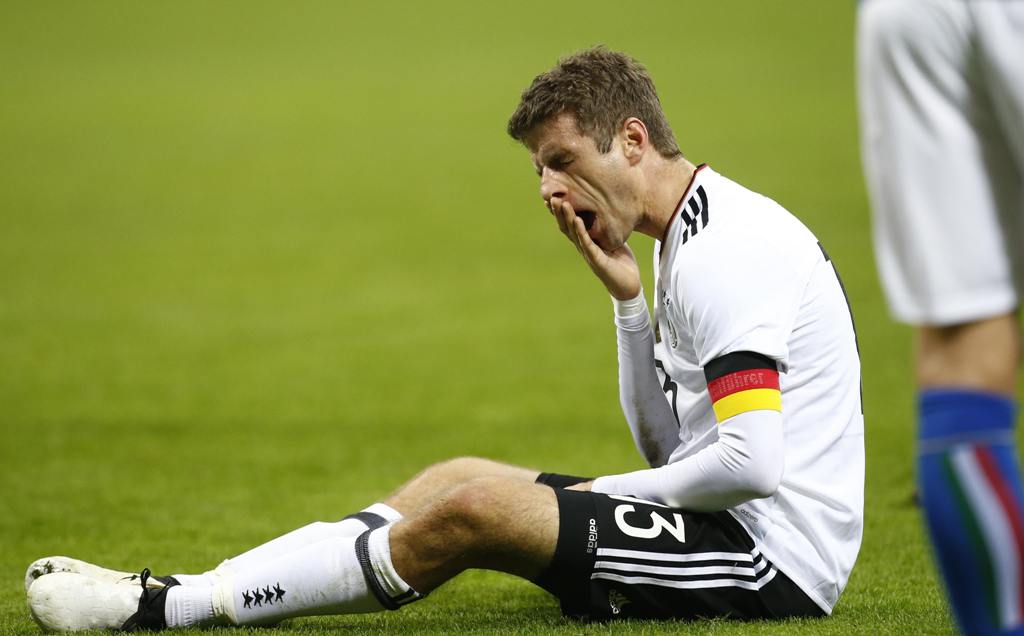Germany's Thomas Mueller in action. REUTERS/Alessandro Garofalo
