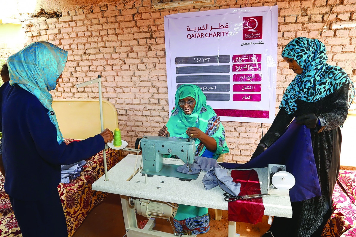 Beneficiaries of Qatar Charity's projects in Sudan.