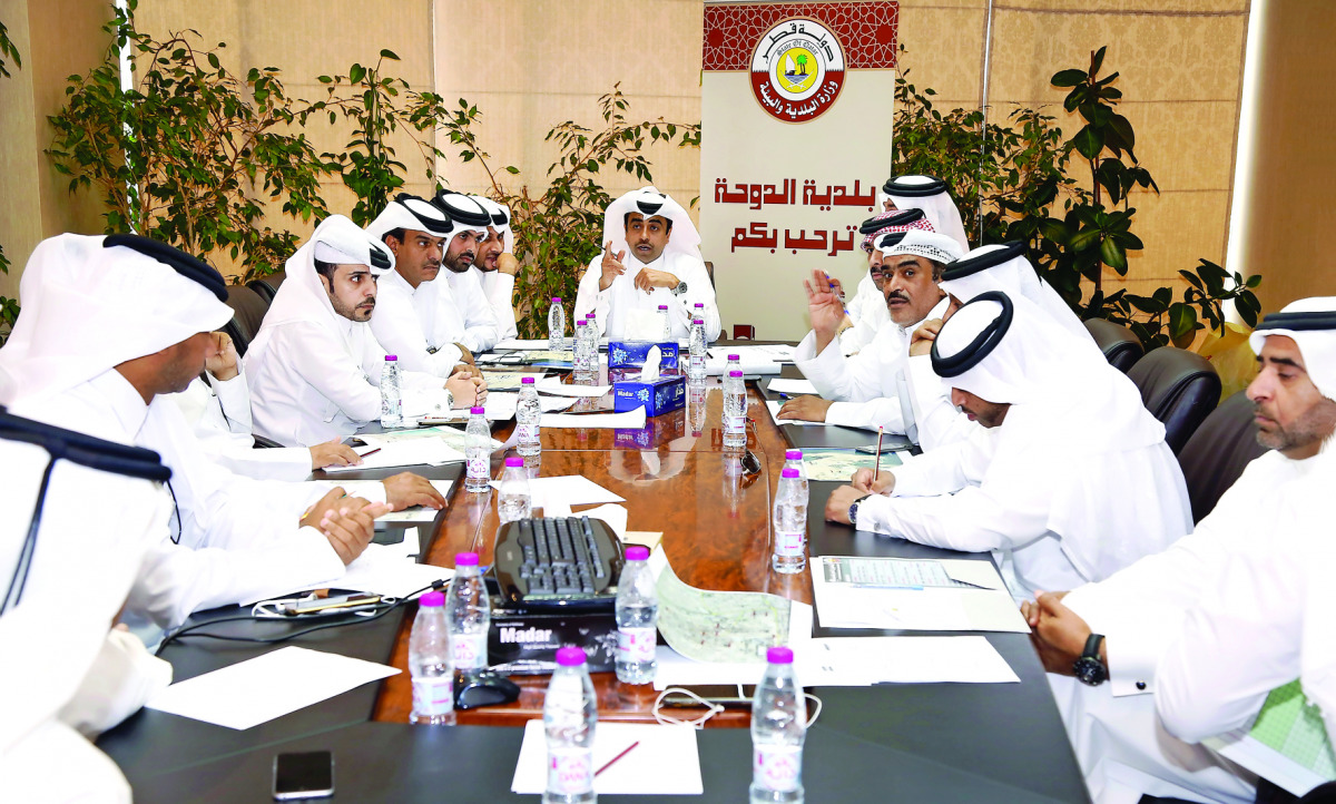 Rain Emergency Team at the Ministry of Municipality and Environment holding a meeting in Doha yesterday to discuss preparations for rains.