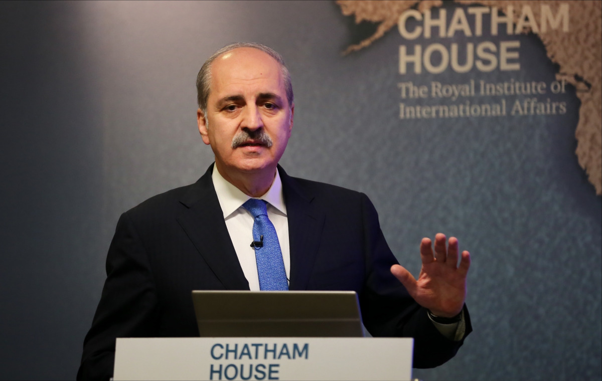  Turkish Deputy Prime Minister Numan Kurtulmus gives a speech during a panel at Chatham House, the Royal Institute of International Affairs, in London, England on November 25, 2016. (Ahmet Bolat - Anadolu Agency)