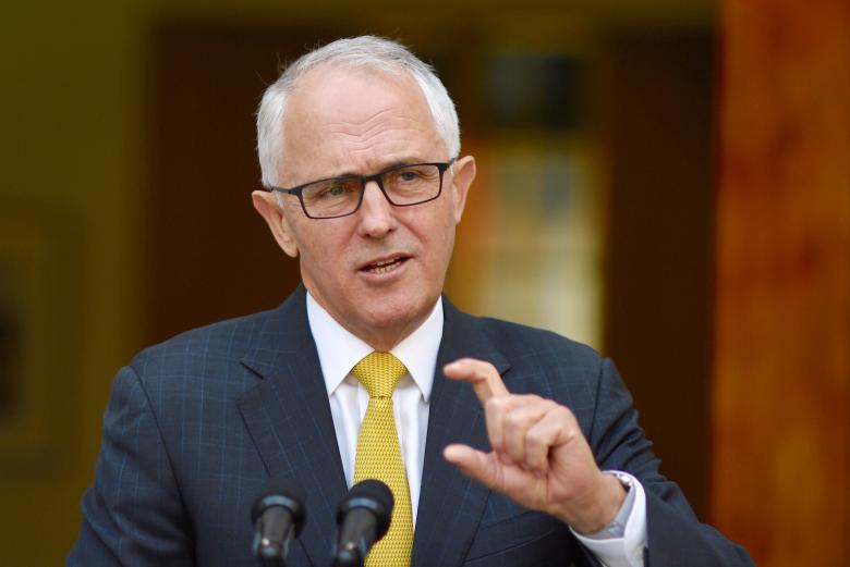 Australian Prime Minister Malcolm Turnbull reacts as he answers questions during a media conference in Parliament House, Canberra, Australia, November 22, 2016. AAP/Lukas Coch/via REUTERS