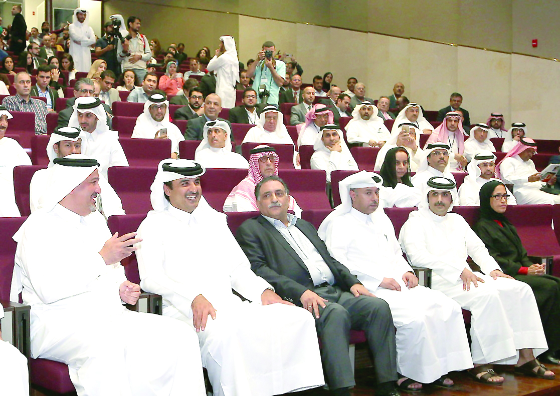 Emir H H Sheikh Tamim bin Hamad Al Thani inaugurated The Doha Institute for Graduate Studies, which is part of the Arab Center for Research and Policy Studies (ACRPS), in Lusail yesterday. The Emir toured the new building and listened to a detailed explan