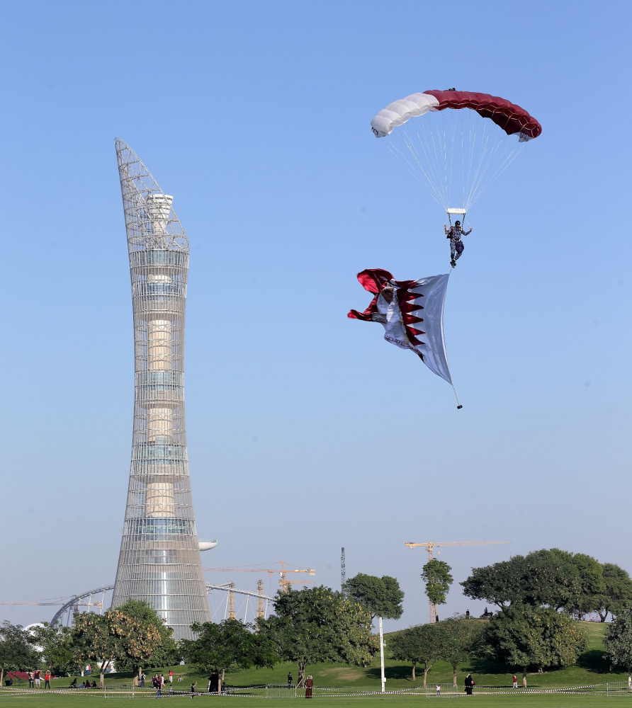 Paratroopers will show their skills as part of National Day celebrations at Aspire Park. 