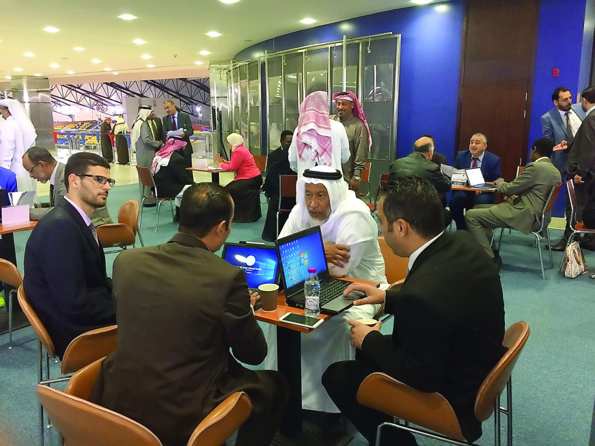 A Qatari parent in a discussion with a group of teachers during Aspire Academy's second Parents’ Meeting for the academic year 2016-2017.