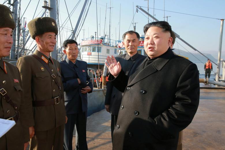 North Korean leader Kim Jong Un gives field guidance to the August 25 Fishery Station of the Korean People's Army in this undated picture provided by KCNA in Pyongyang on November 20, 2016. KCNA/via Reuters