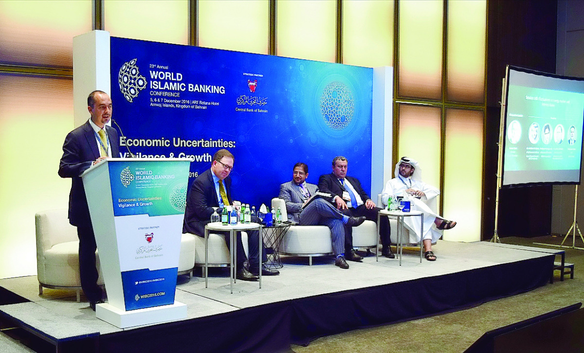 Dr Haitham Al Salama, Qatar Financial Centre (QFC) Authority’s Chief Economic Adviser participates in a panel discussion held as part of the WIBC 2016.