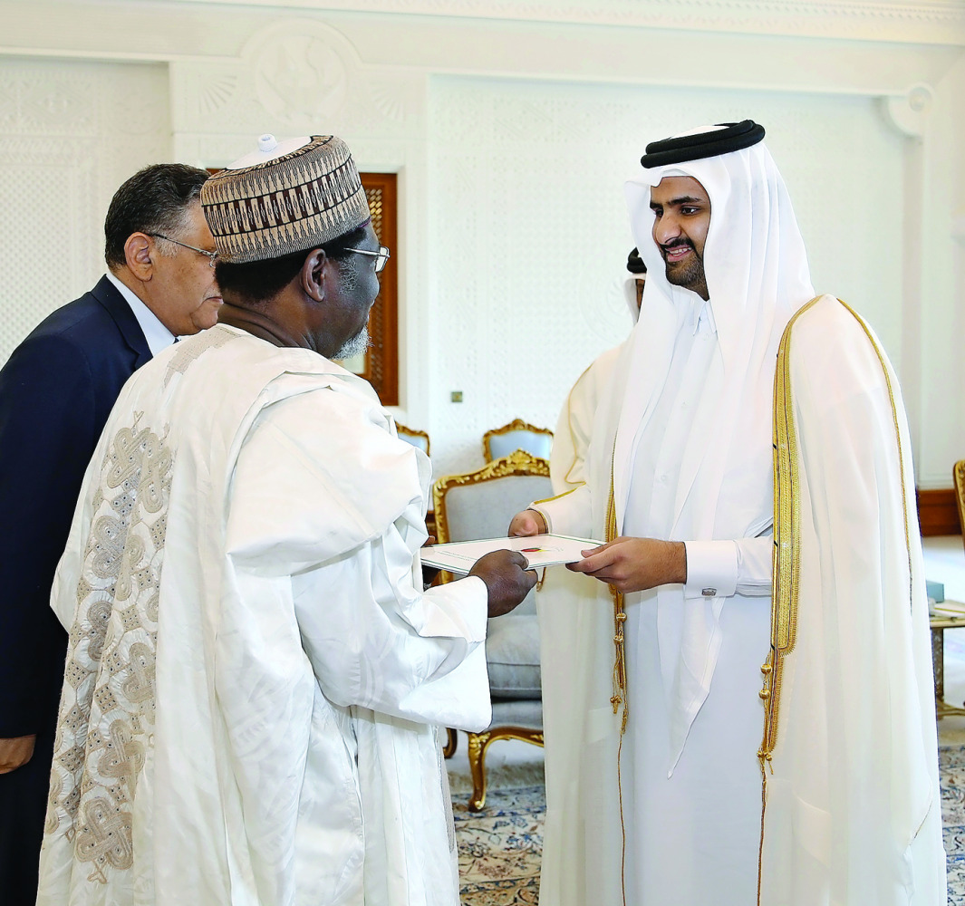 Deputy Emir receiving the credentials of Aya Tijani as Ambassador of the Republic of Cameroon. 