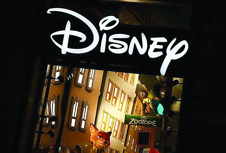 The logo of the Disney store on the Champs Elysee is seen in Paris, France.