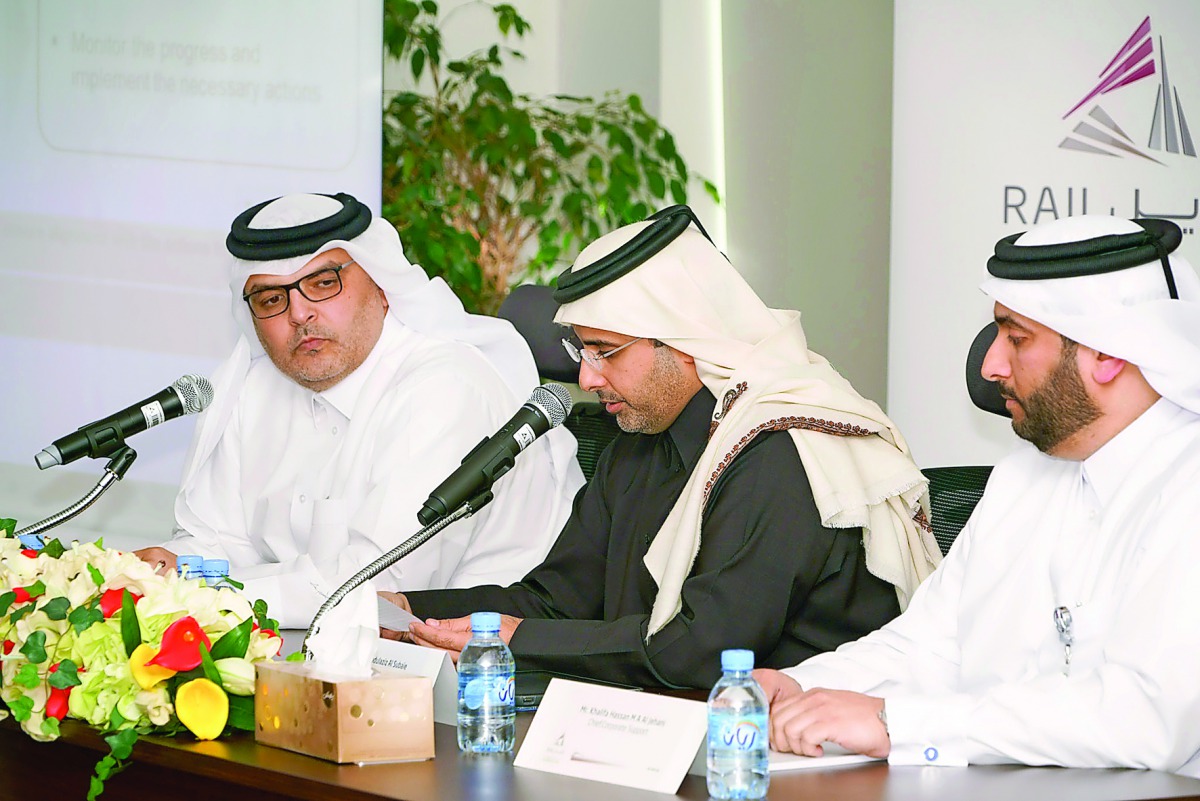 Qatar Rail officials at the meeting.
