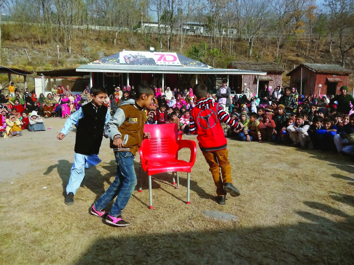 Students at the programme in Muzaffarabad.
