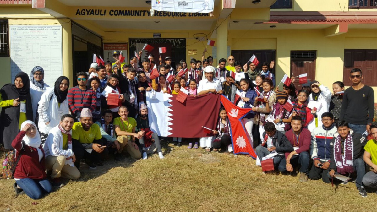 CNA-Q students with ROTA officials and volunteers in Nepal.