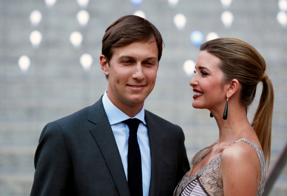 Donald Trump's daughter Ivanka Trump arrives with husband Jared Kushner at the Vanity Fair party to begin the 2012 Tribeca Film Festival in New York, U.S. on April 17, 2012. REUTERS/Lucas Jackson