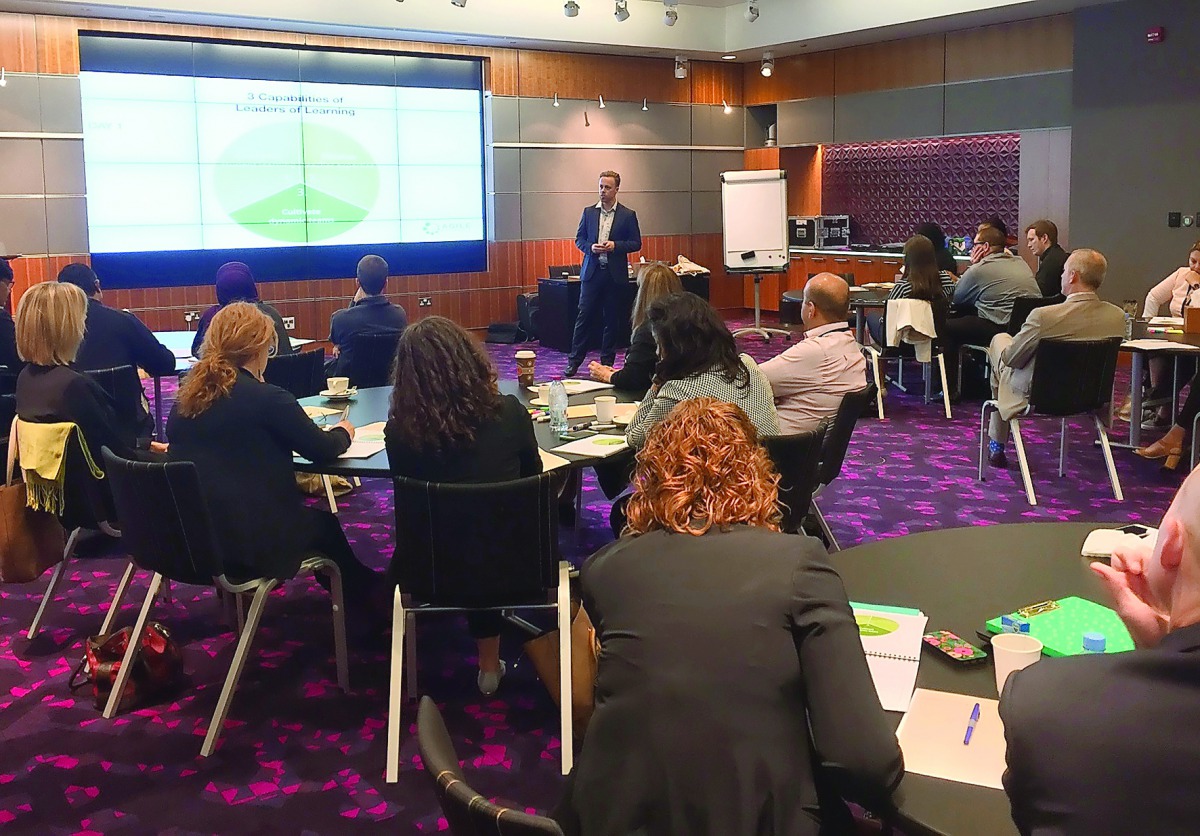 Dr Simon Breakspear, Founder and CEO of the Australia-based Agile Schools, with school leaders during the workshop.