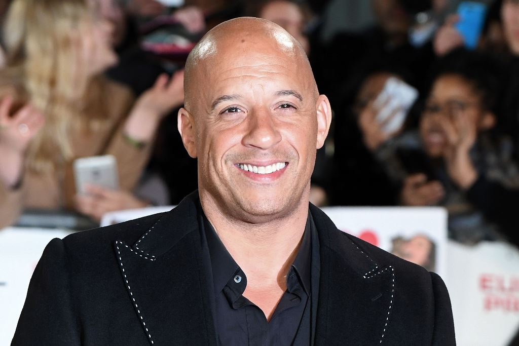 US actor Vin Diesel poses upon arrival to attend the European Premiere of the film 