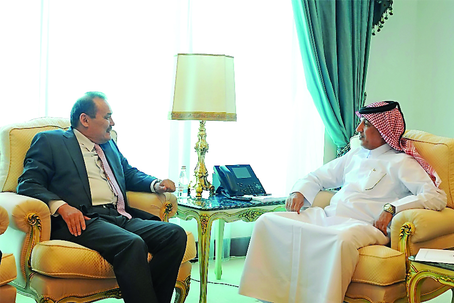 Minister of State for Foreign Affairs H E Sultan bin Saad Al Muraikhi met yesterday with Kazakhstan's Special Envoy for Middle East and Africa, Baghdad Amreyev, who is also an adviser of Kazakhstan's Prime Minister. They discussed bilateral relations and 