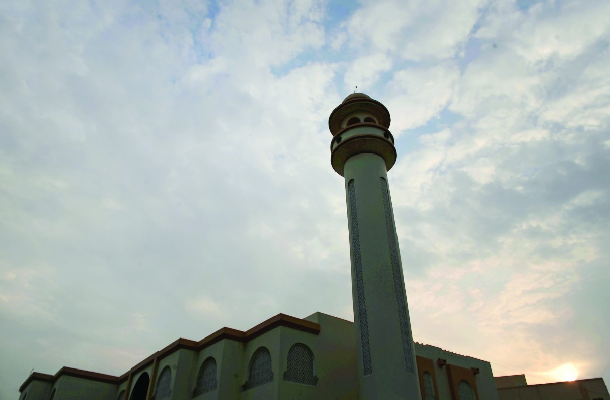Clouds seen in the background of the Uthman bin Mathoun Masjid in the Old Airport area of Doha. Pic: Salim Matramkot/The Peninsula