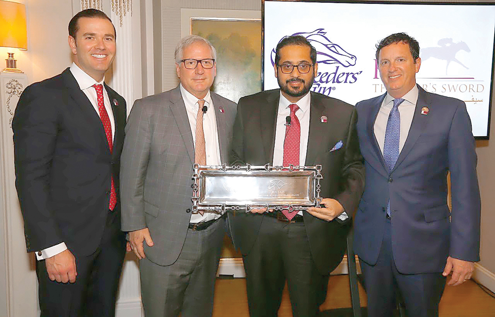 Offcials of Qatar Racing and Equestrian Club pose for a picture after signing an agreement with Breeders’ Cup organisers. The Breeders' Cup is one of Thoroughbred horseracing’s most prestigious international events.