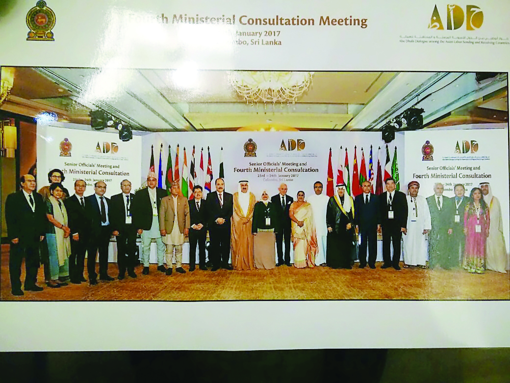 Representatives of ADD countries at the fourth ministerial consultation meeting in Colombo.
