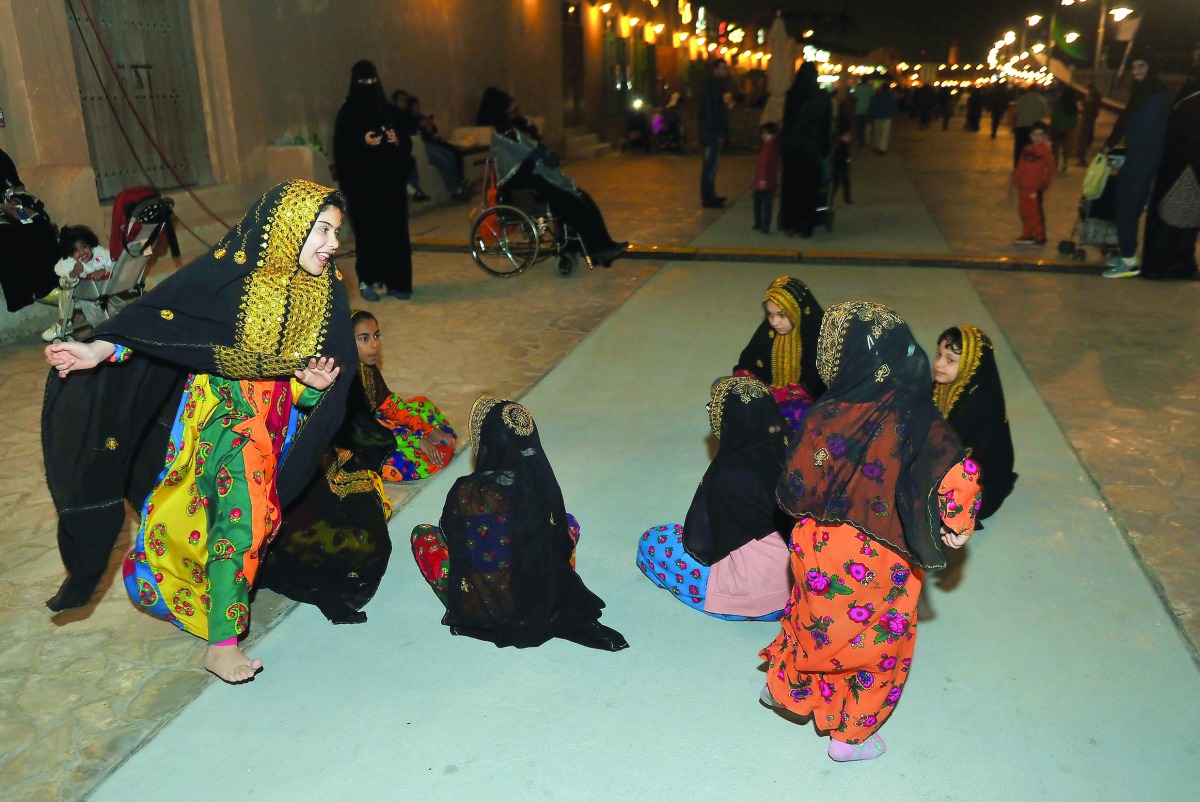 Children presenting a cultural activity as part of Spring Festival at the Wakra-Souq yesterday. Pic: Abdul Basit / The Peninsula