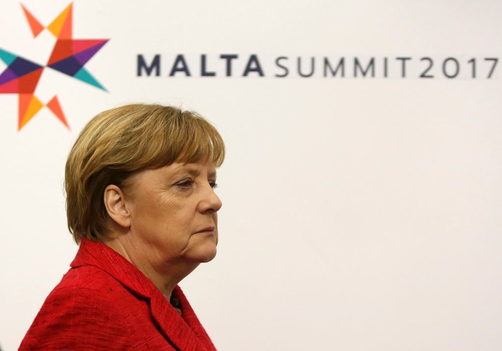 German Chancellor Angela Merkel attends the European Union leaders summit in Malta, February 3, 2017. REUTERS/Darrin Zammit-Lupi
