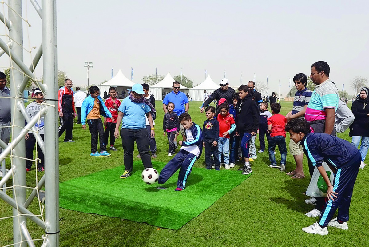 Families enjoying various activities at Aspire Zone Foundation.