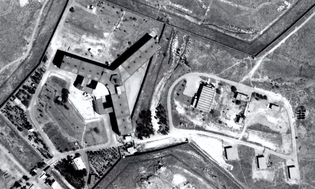 Aerial view of Saydanya Prison in Syria. Pic: AMNESTY INTERNATIONAL/FORENSIC ARCHITECTURE
