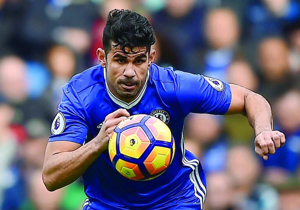 Chelsea's Brazilian-born Spanish striker Diego Costa during the English Premier League match against at Stamford Bridge in London on Saturday.