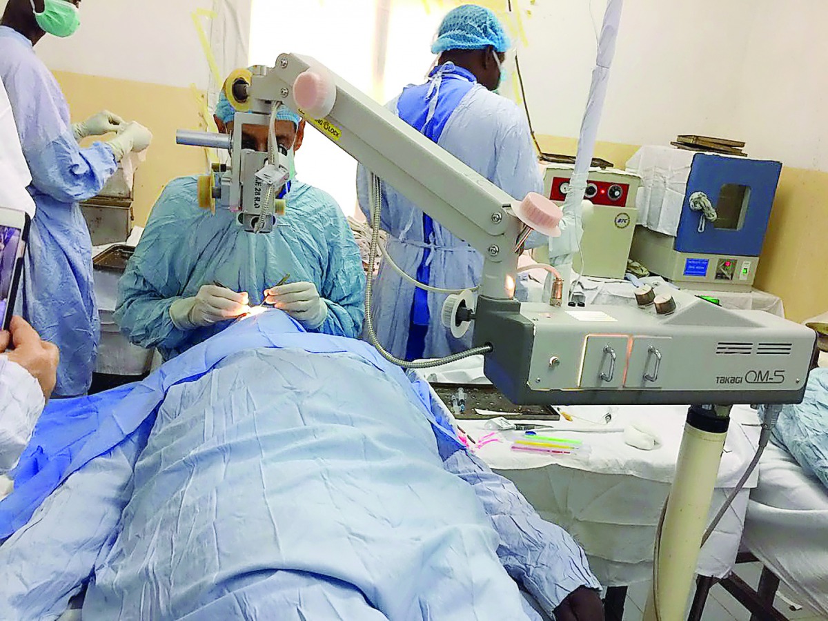 A patient being treated at a medical camp set up by QC in Niger.