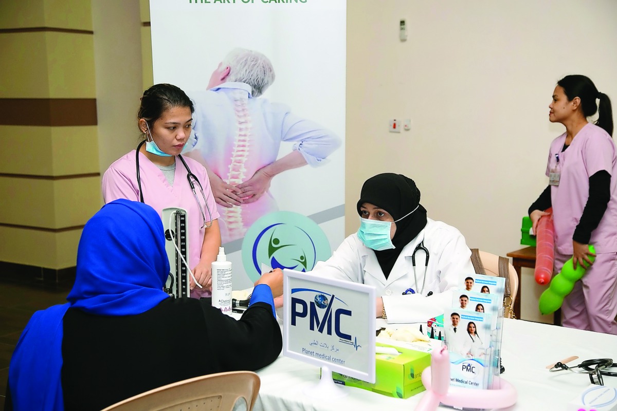 A patient being examined at Health Day programme.