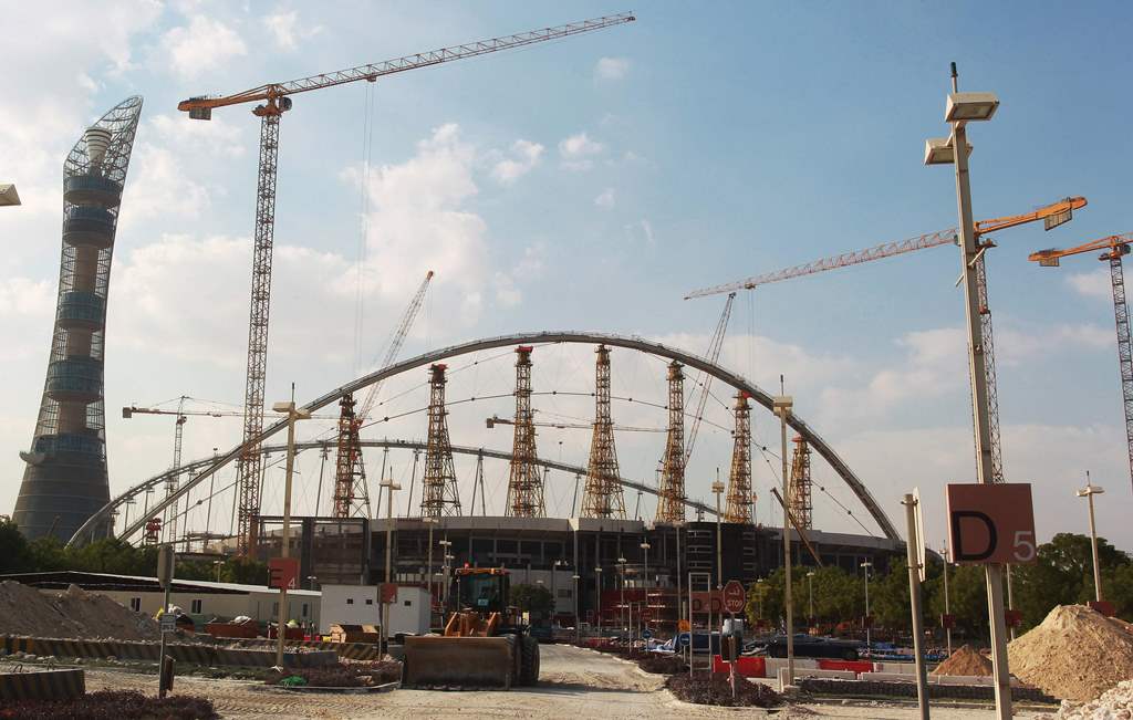 (FILES) This file photo taken on November 13, 2014 shows the Khalifa Stadium in Doha which is undergoing complete renovation in preparation to host some of the matches for the 2022 World Cup in Qatar.  AFP