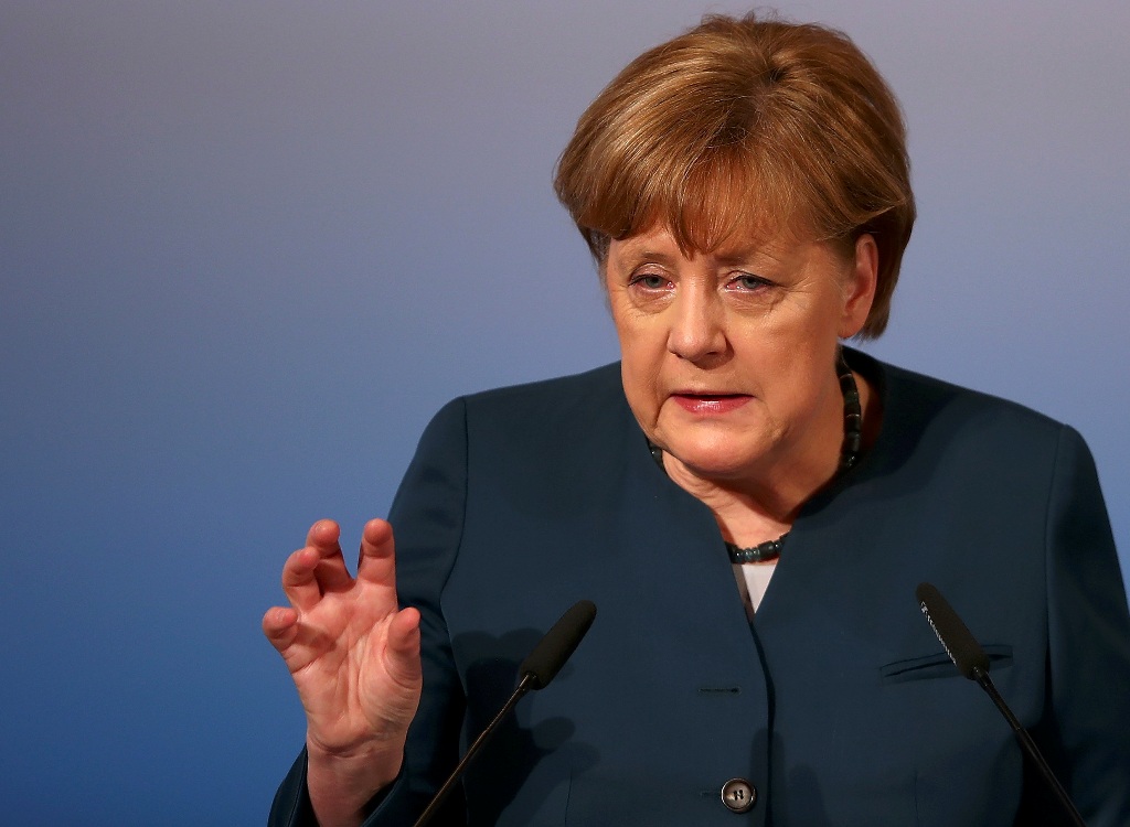 German Chancellor Angela Merkel delivers her speech during the 53rd Munich Security Conference in Munich, Germany, February 18, 2017. REUTERS/Michael Dalder