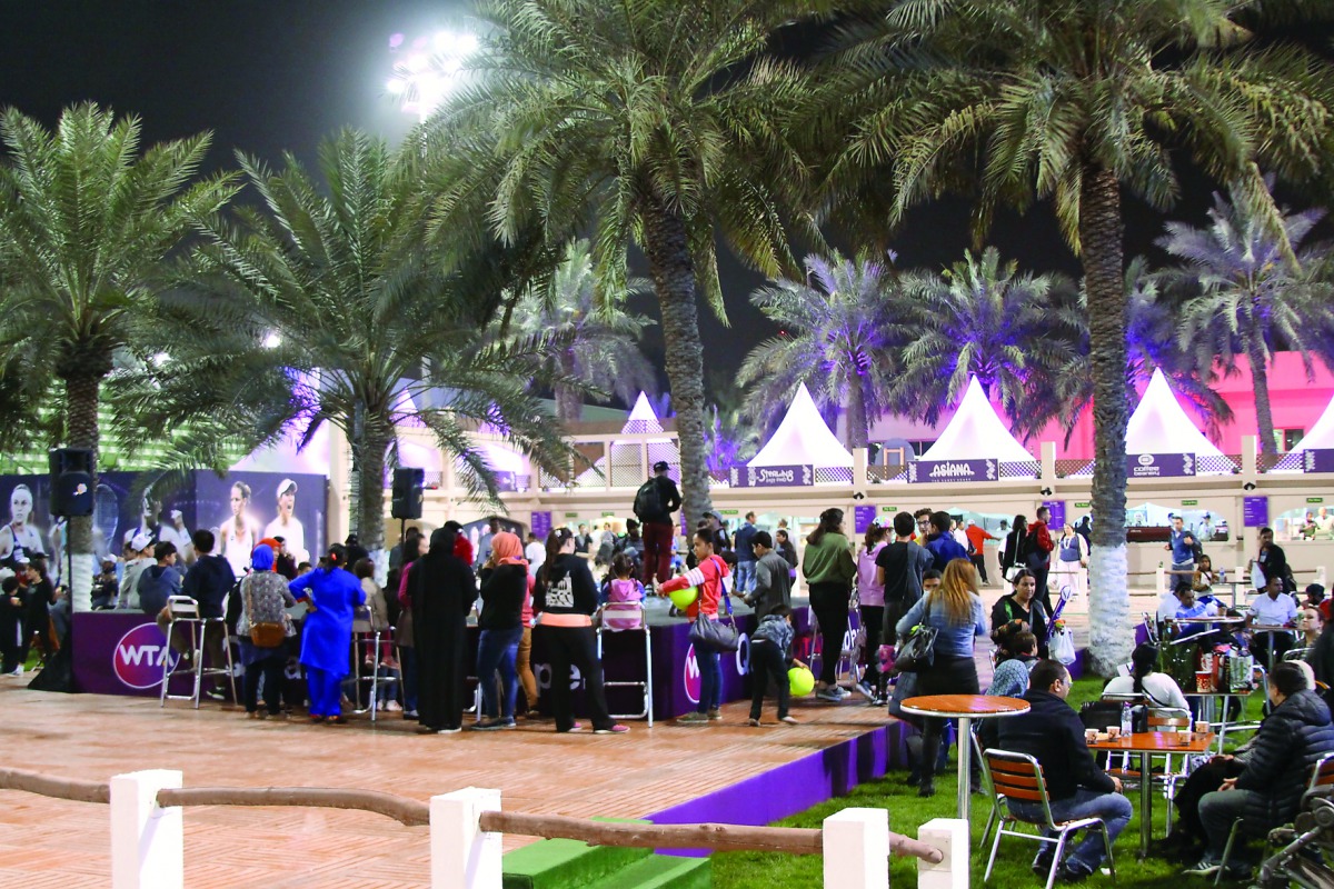 Products of NAMA centre displayed on the sidelines of the Qatar Total Open women's tennis 2017.