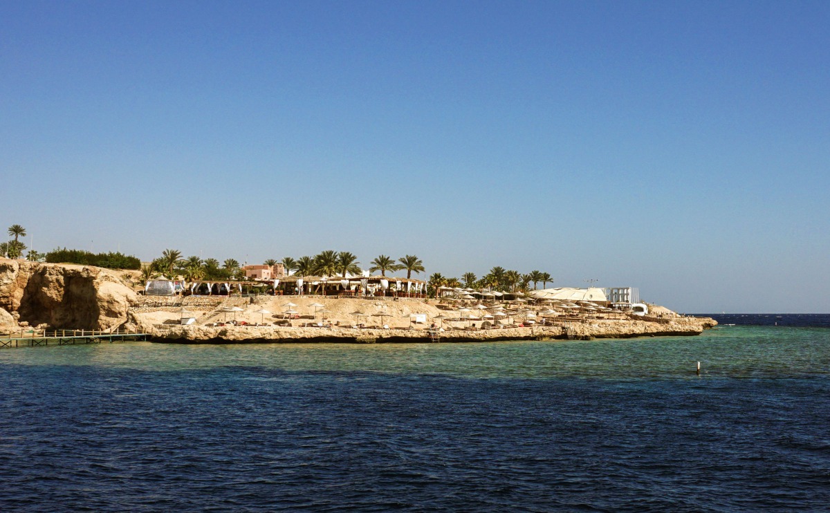 A picture taken on February 10, 2017, shows a beach in the Egyptian Red Sea resort of Sharm el-Sheikh. Tourists are slowly returning to Egypt, easing pressure on a key sector battered by years of turmoil and the 2015 bombing of a plane carrying Russian ho