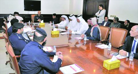 Media persons and traffic department officials at a meeting on traffic safety yesterday.