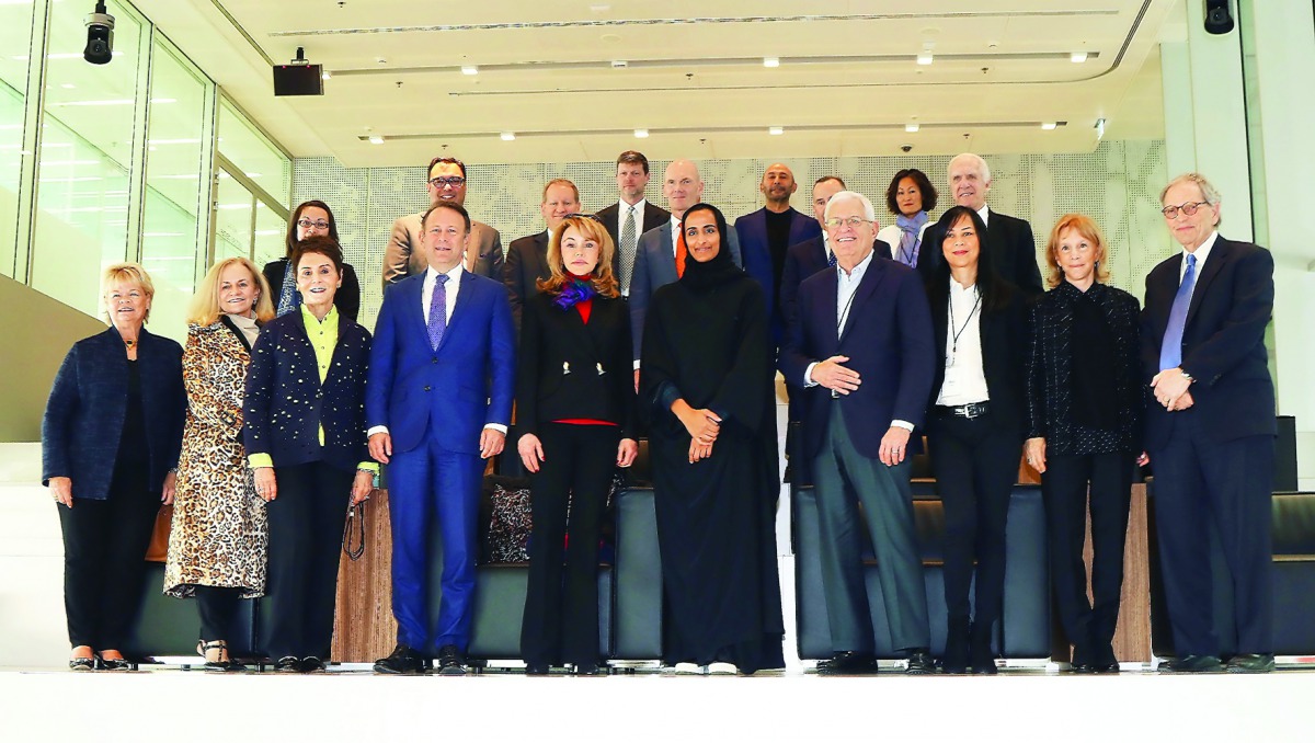 H E Sheikha Hind bint Hamad Al Thani, Vice Chairperson and CEO of Qatar Foundation, with a delegation from the Pacific Council on International Policy.
