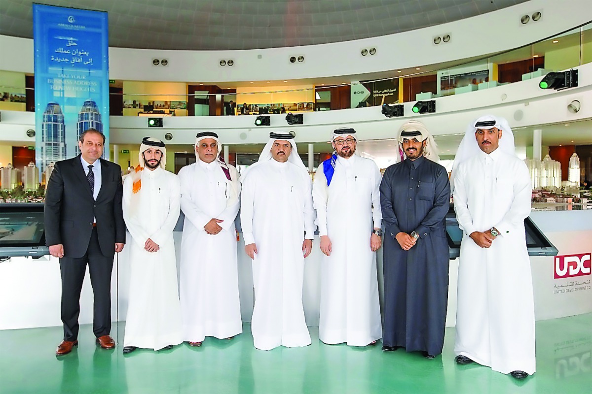 Officials at the launch of the public Wi-Fi solution at The Pearl-Qatar yesterday.