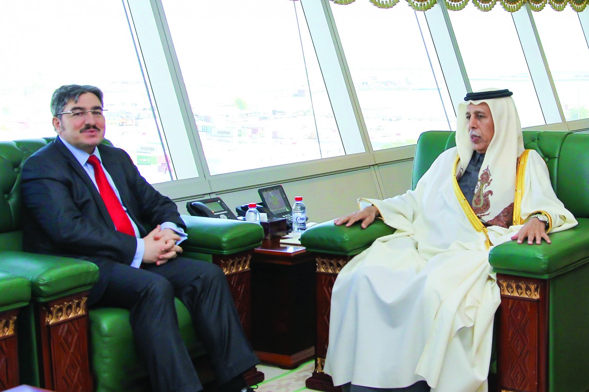 Deputy Prime Minister and Minister of State for Cabinet Affairs H E Ahmed bin Abdullah bin Zaid Al Mahmoud with Ambassador of the Republic of Turkey to Qatar, Ahmet Demirok, on the occasion of ending his tour of duty in the country. Talks covered bilatera