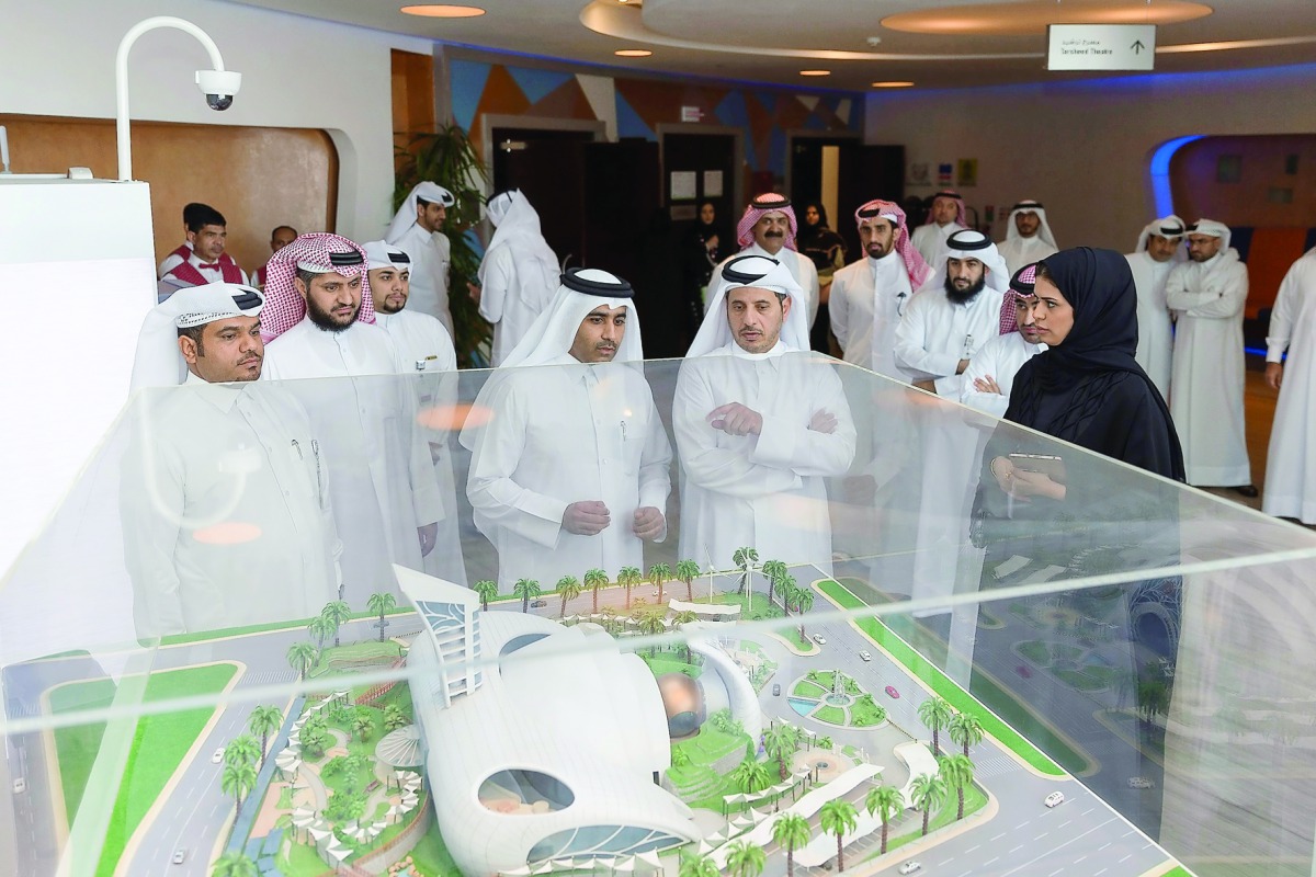Prime Minister and Interior Minister H E Sheikh Abdullah bin Nasser bin Khalifa Al Thani at the Kahramaa Awareness Park at Al Hilal, yesterday.